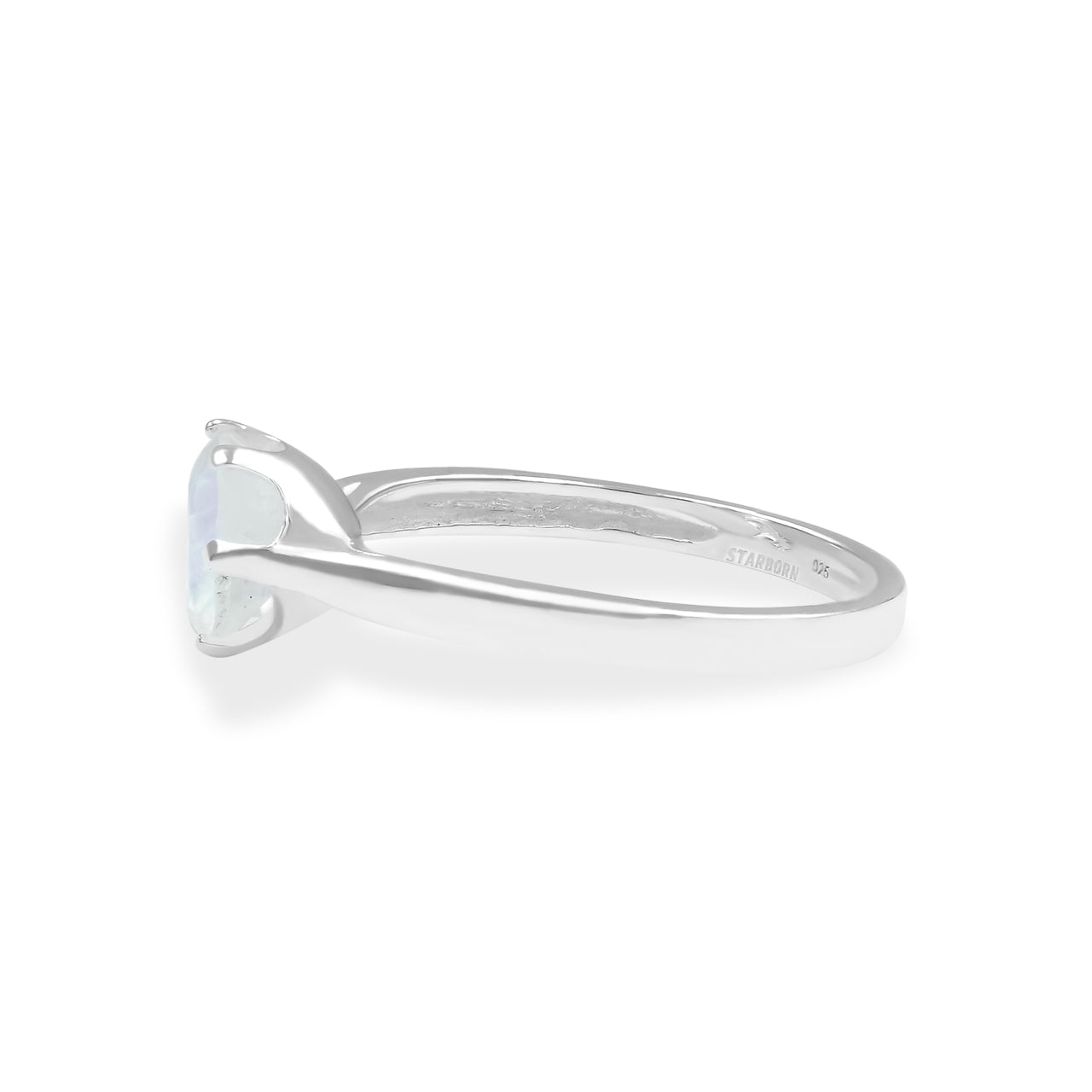 Starborn Faceted Rainbow Moonstone Ring in Sterling Silver