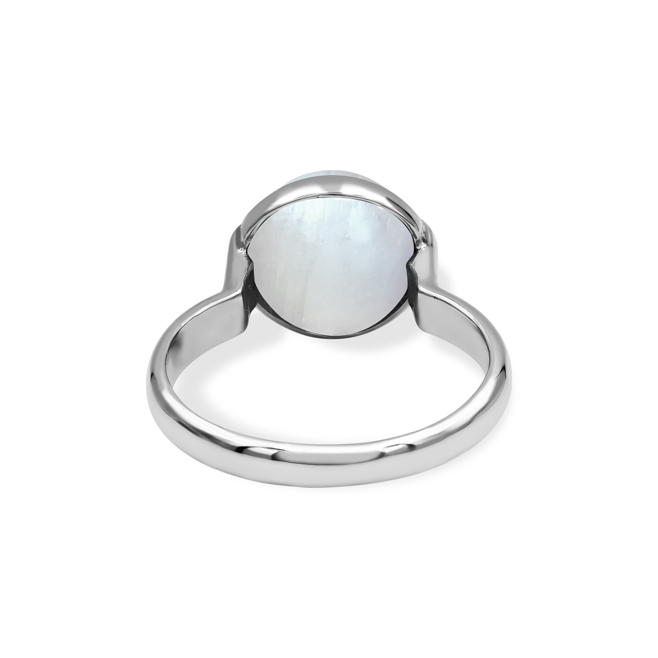 Starborn Rainbow Moonstone Sphere Ring in Sterling Silver