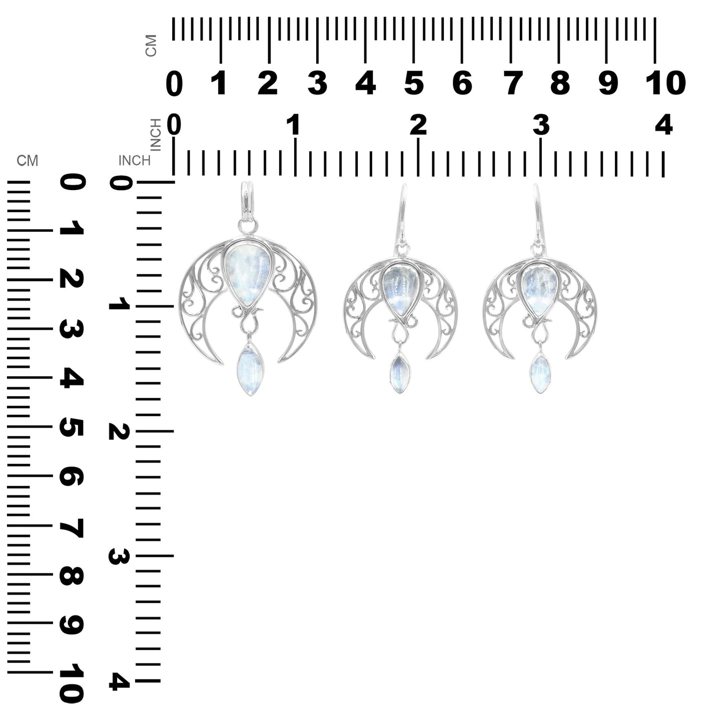 Starborn Celestial Pendant and Earring Set in Sterling Silver