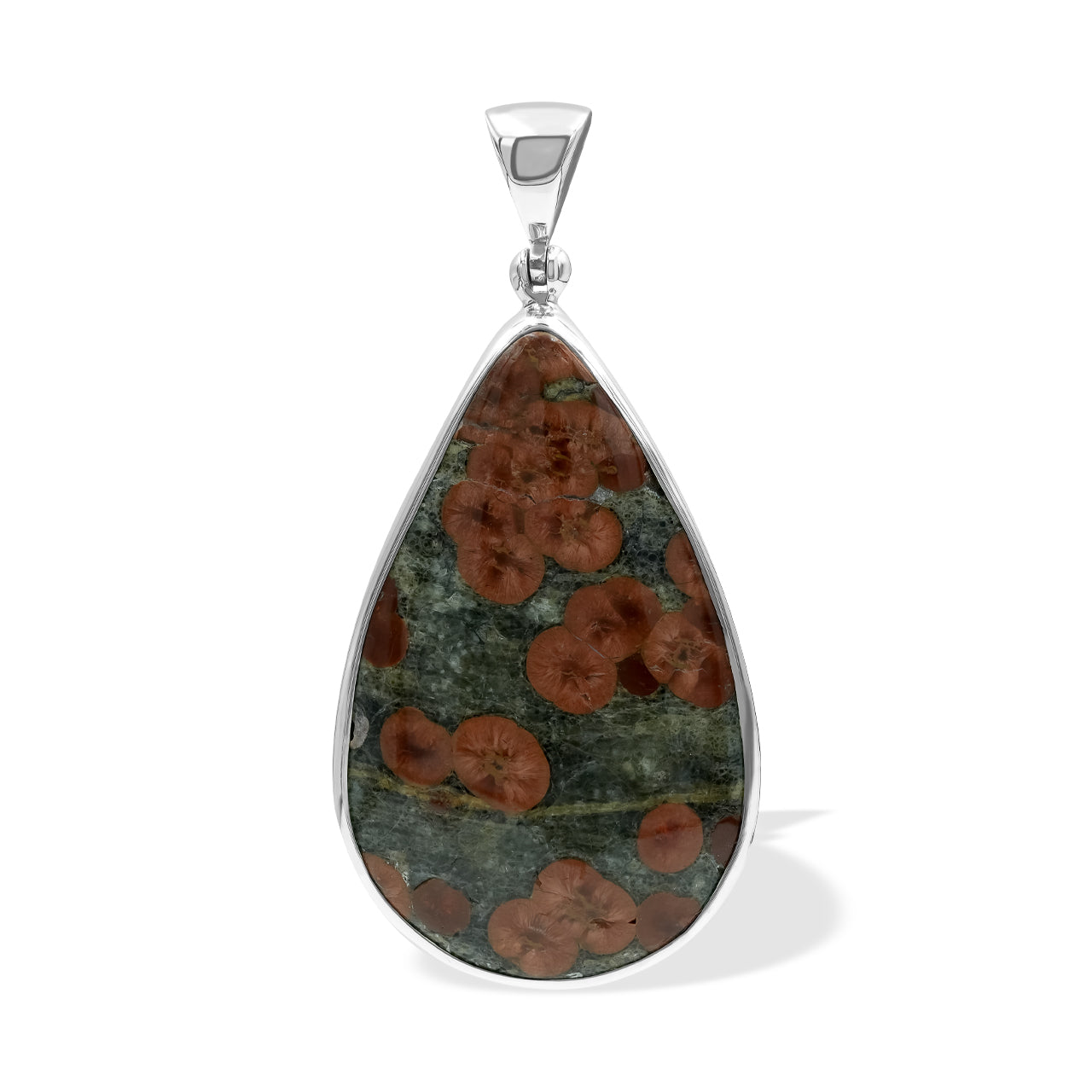 Starborn Red Planet Obsidian Pear-Shaped Pendant in Sterling Silver