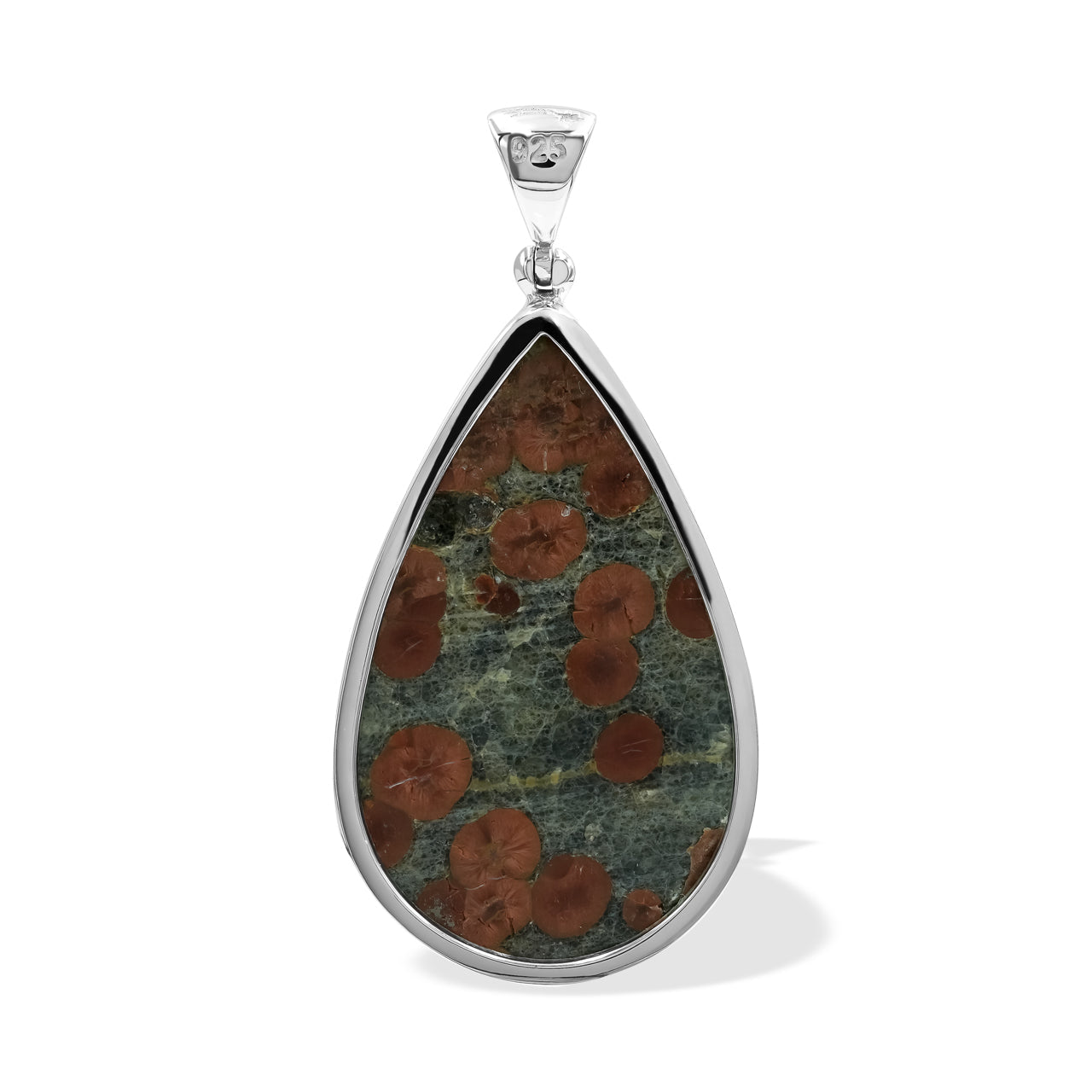 Starborn Red Planet Obsidian Pear-Shaped Pendant in Sterling Silver