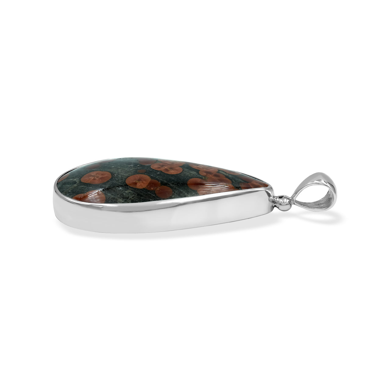 Starborn Red Planet Obsidian Pear-Shaped Pendant in Sterling Silver