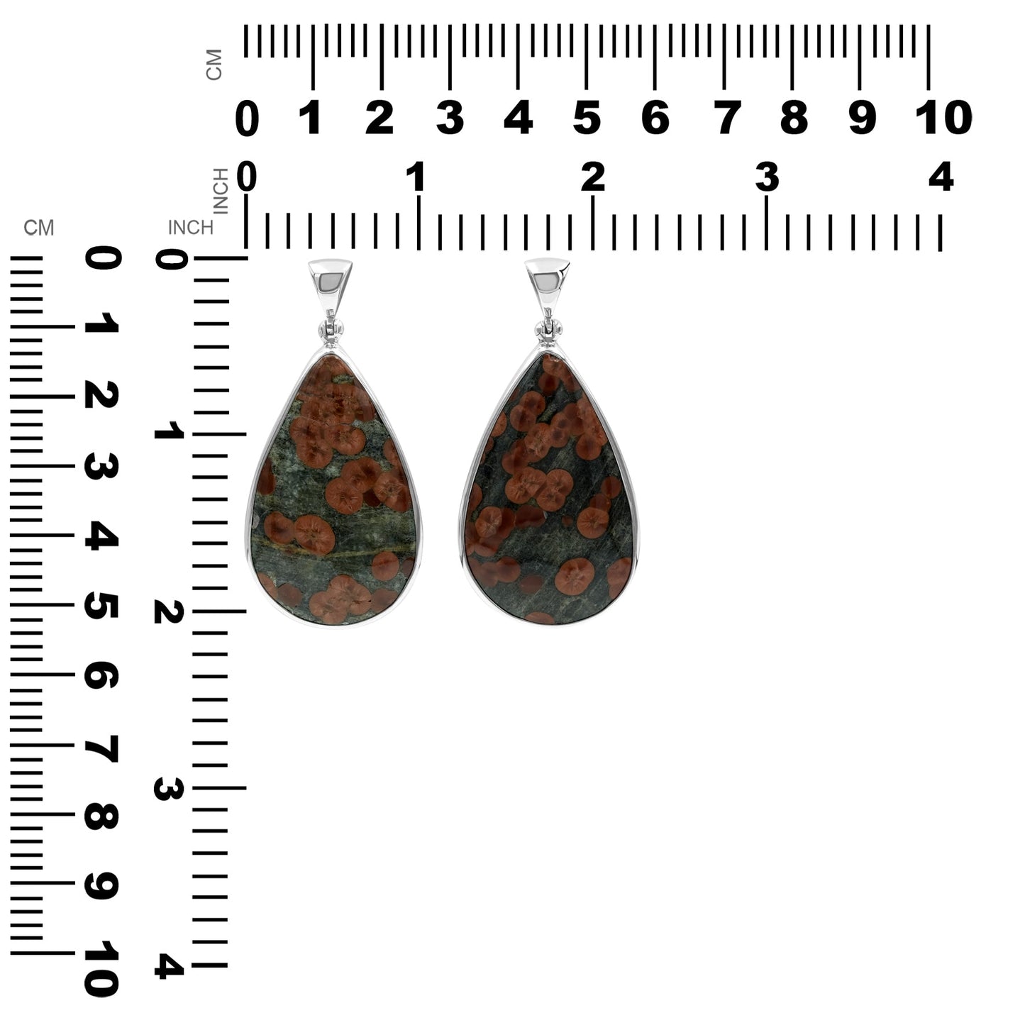 Starborn Red Planet Obsidian Pear-Shaped Pendant in Sterling Silver