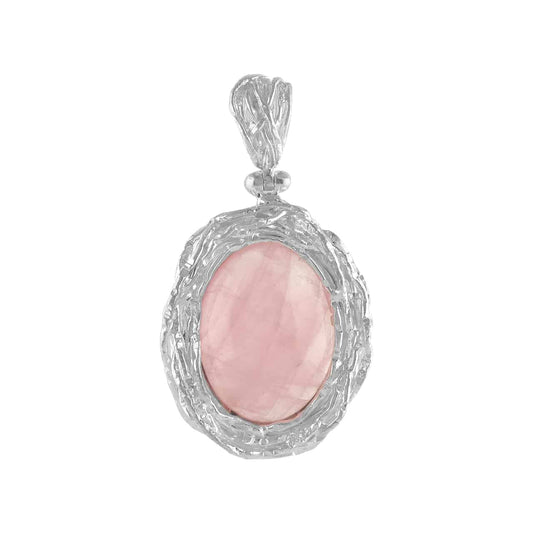 Starborn Rose Quartz Branches Pendant in Sterling Silver