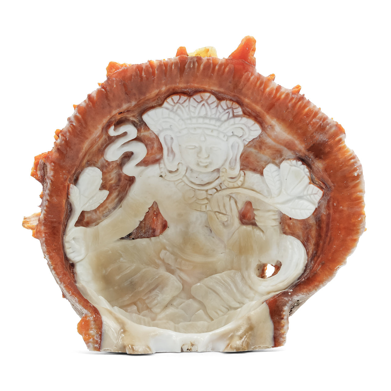 Starborn Hand Carved Spiney Oyster Shell Tara Goddess - 1 Piece