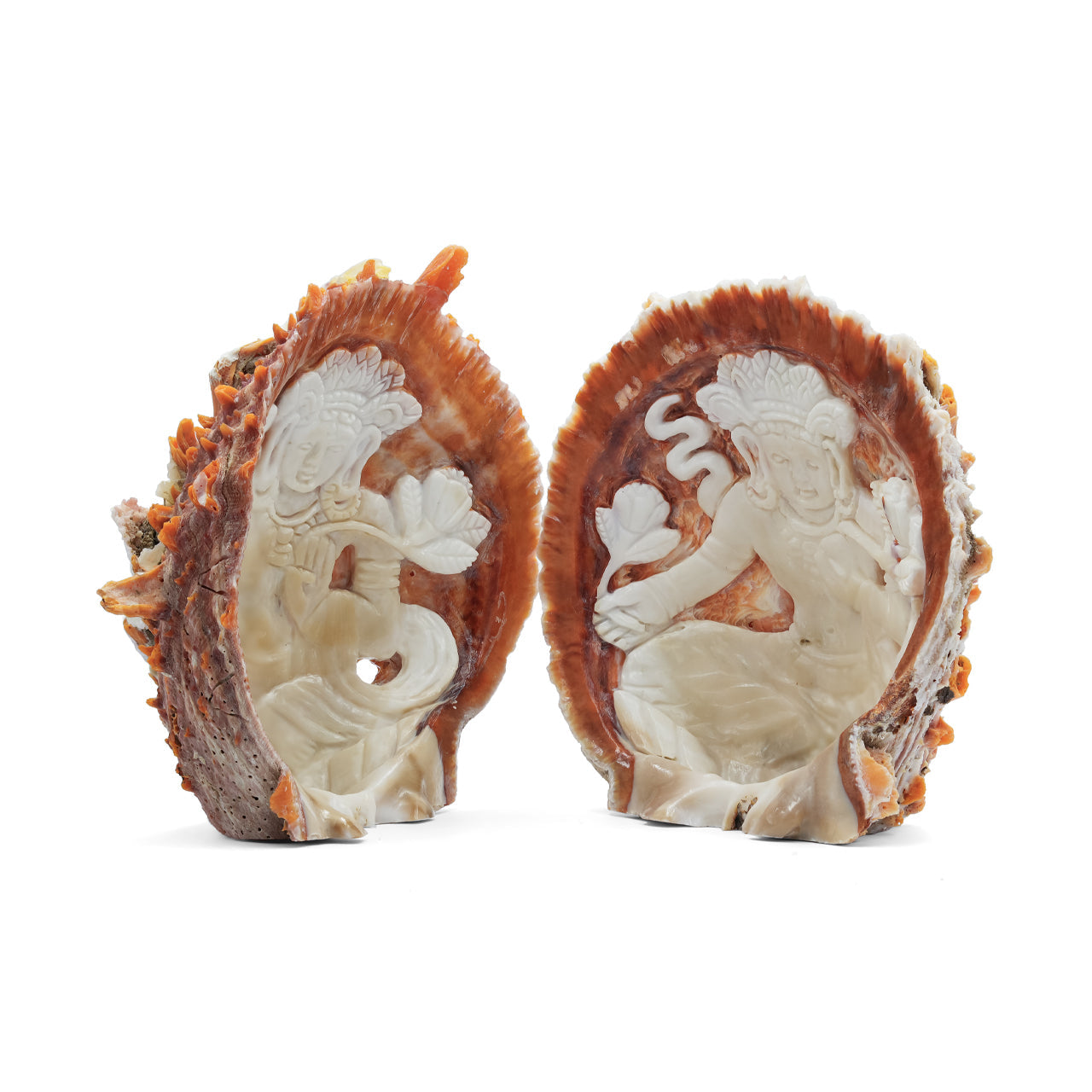 Starborn Hand Carved Spiney Oyster Shell Tara Goddess - 1 Piece