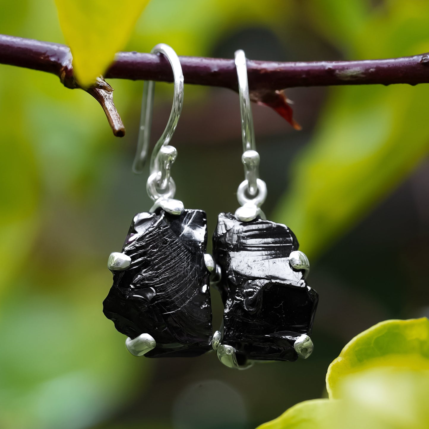 Starborn Rough Elite Shungite Drop Earrings in Sterling Silver