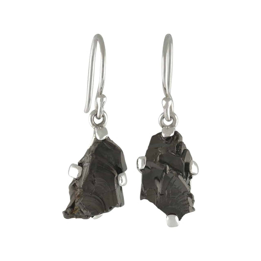 Starborn Rough Elite Shungite Drop Earrings in Sterling Silver