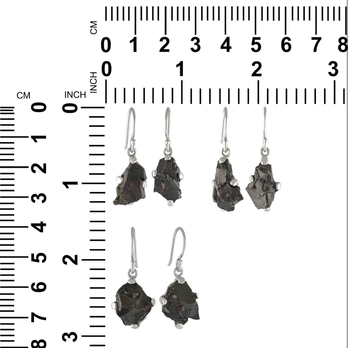 Starborn Rough Elite Shungite Drop Earrings in Sterling Silver