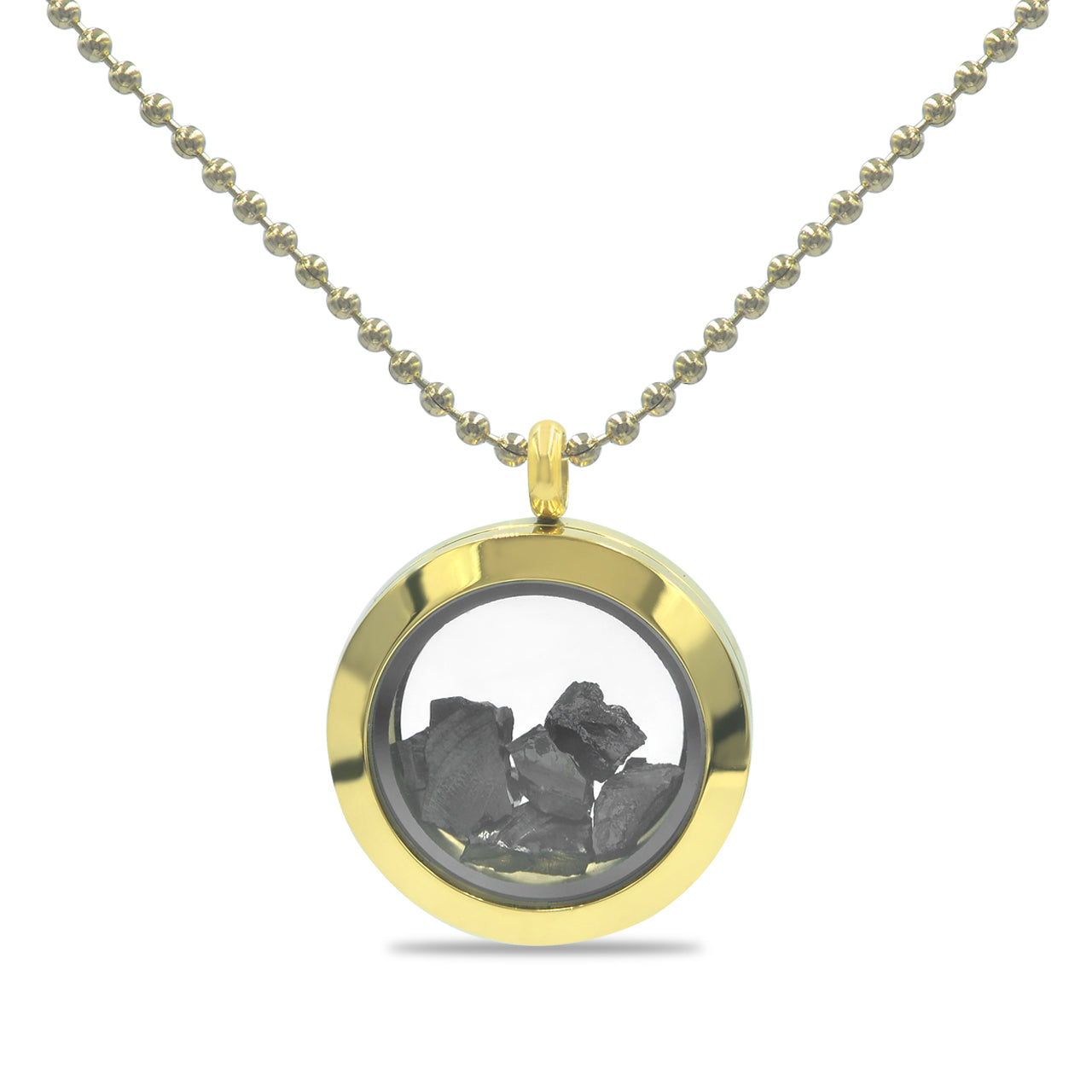 Starborn Elite Shungite Window Pendant Necklace in Gold-Plated Stainless Steel