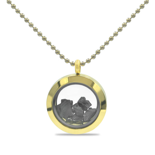 Starborn Elite Shungite Window Pendant Necklace in Gold-Plated Stainless Steel