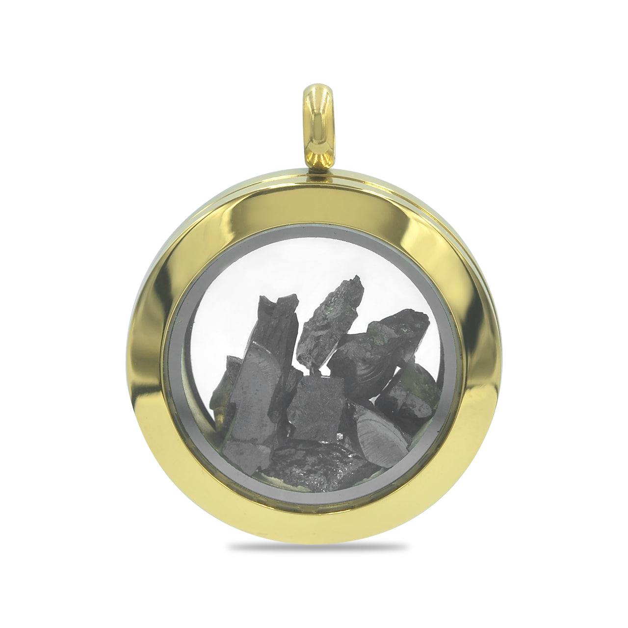 Starborn Elite Shungite Window Pendant Necklace in Gold-Plated Stainless Steel