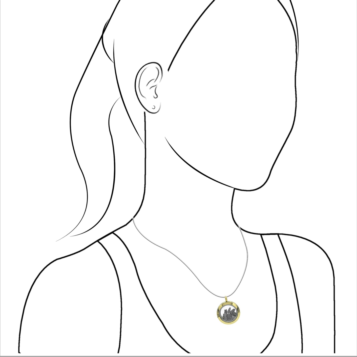 Starborn Elite Shungite Window Pendant Necklace in Gold-Plated Stainless Steel