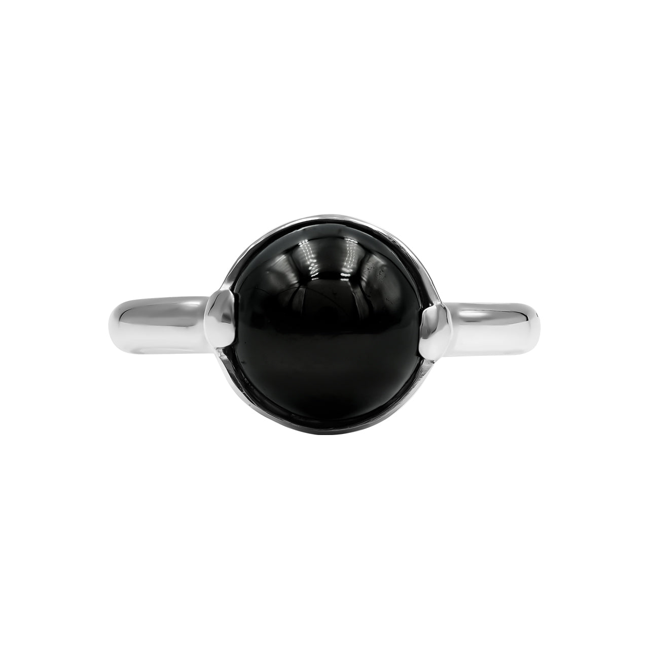 Starborn Elite Shungite Sphere Ring with Silver Band in Sterling Silver