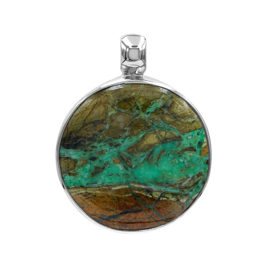Starborn Smithsonite Medallion Style Pendant in Fine Sterling Silver
