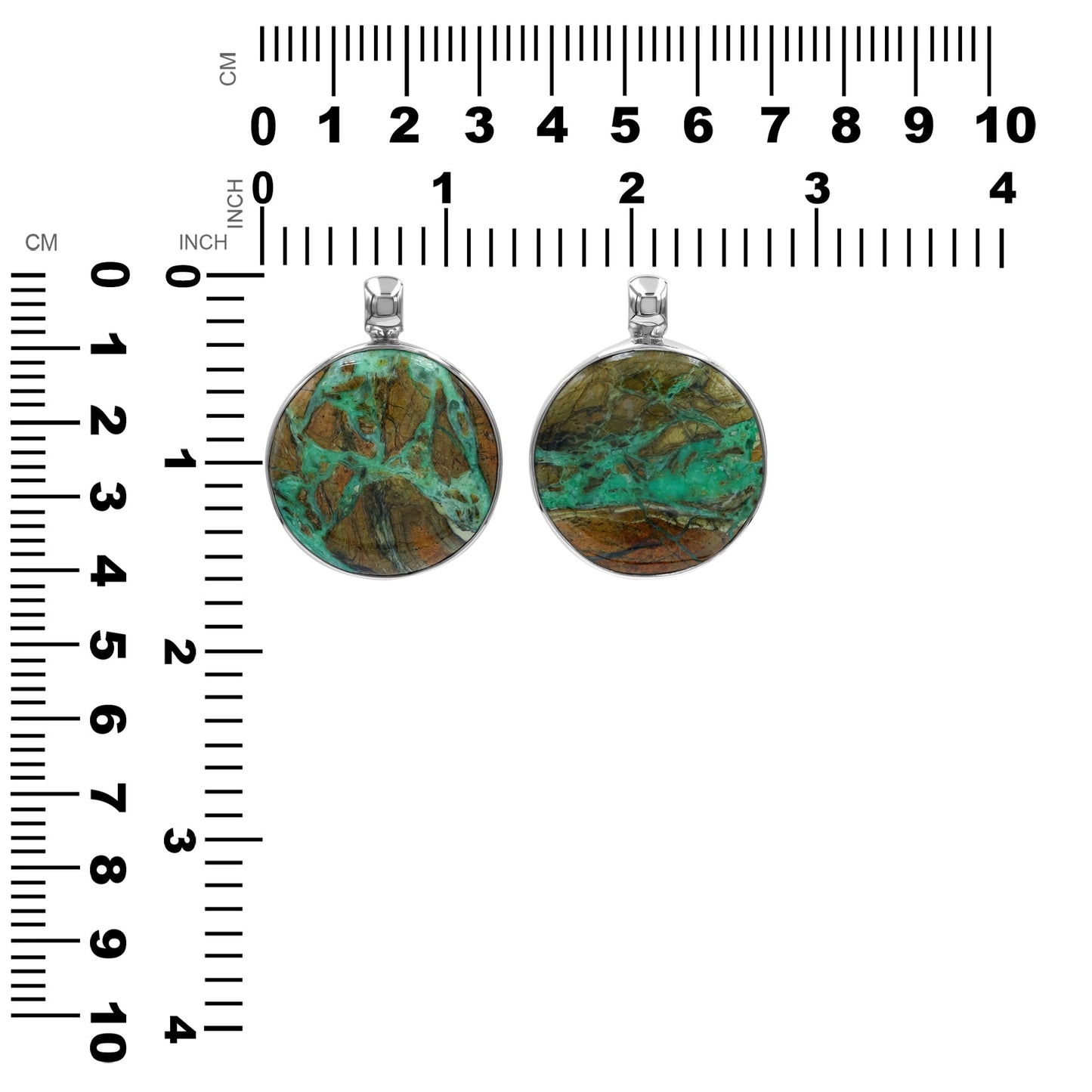 Starborn Smithsonite Medallion Style Pendant in Fine Sterling Silver
