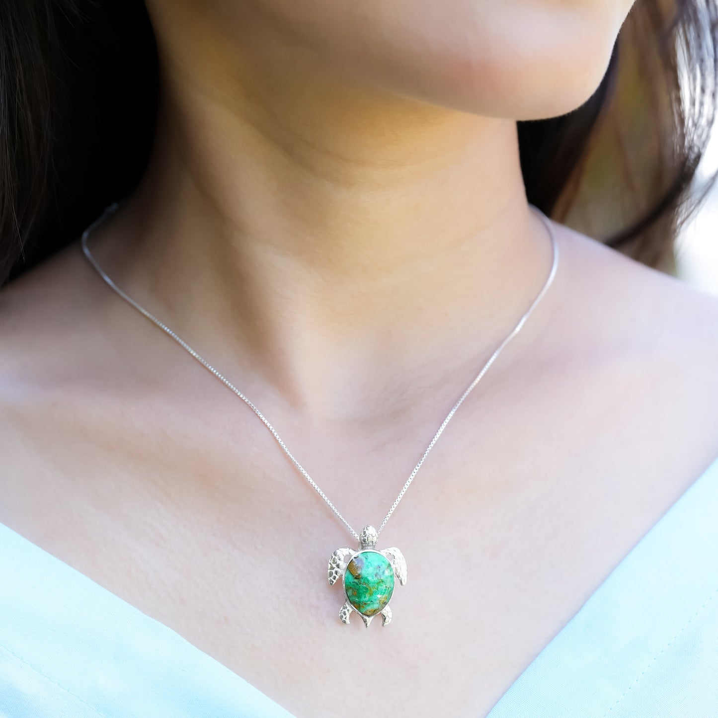 Starborn Sea Turtle Pendant in Fine Sterling Silver