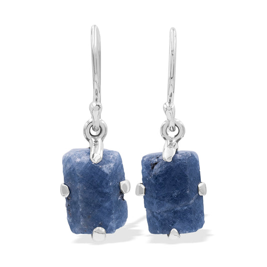 Starborn Sapphire Crystal Prong Set Earrings in Sterling Silver