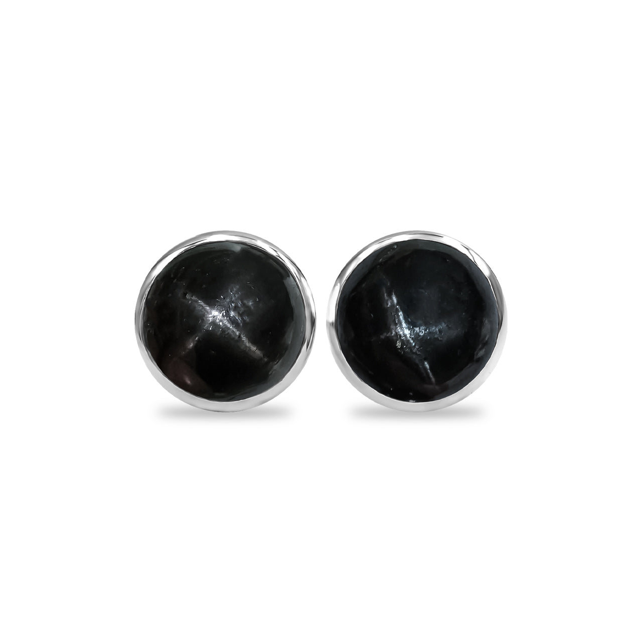 Starborn Star Diopside Round Shaped Post Style Earring in Sterling Silver