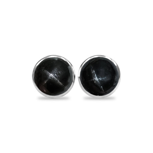 Starborn Star Diopside Round Shaped Post Style Earring in Sterling Silver