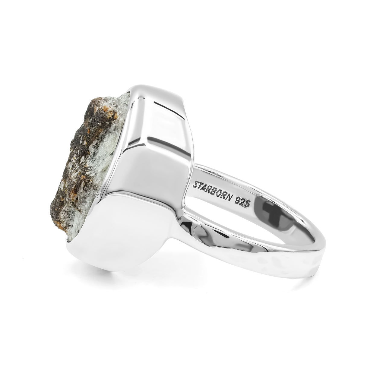 Starborn Staurolite Cross Pattern Ring in Sterling Silver