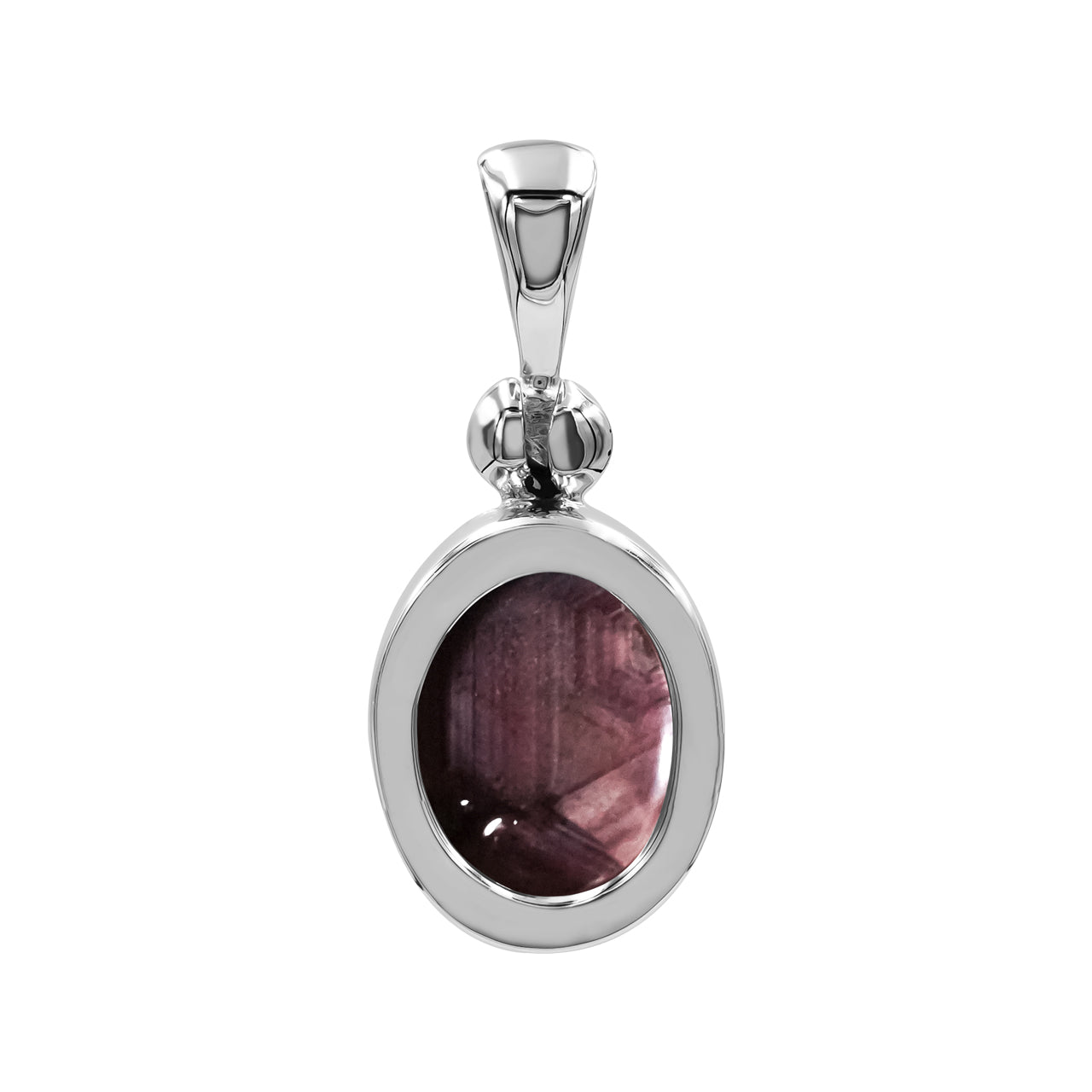 Starborn Star Ruby Reflection Oval Pendant in Sterling Silver