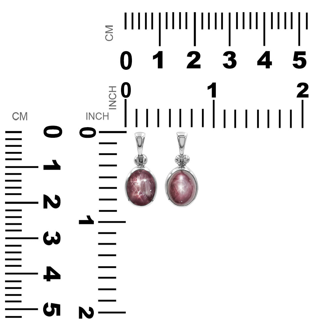 Starborn Star Ruby Reflection Oval Pendant in Sterling Silver