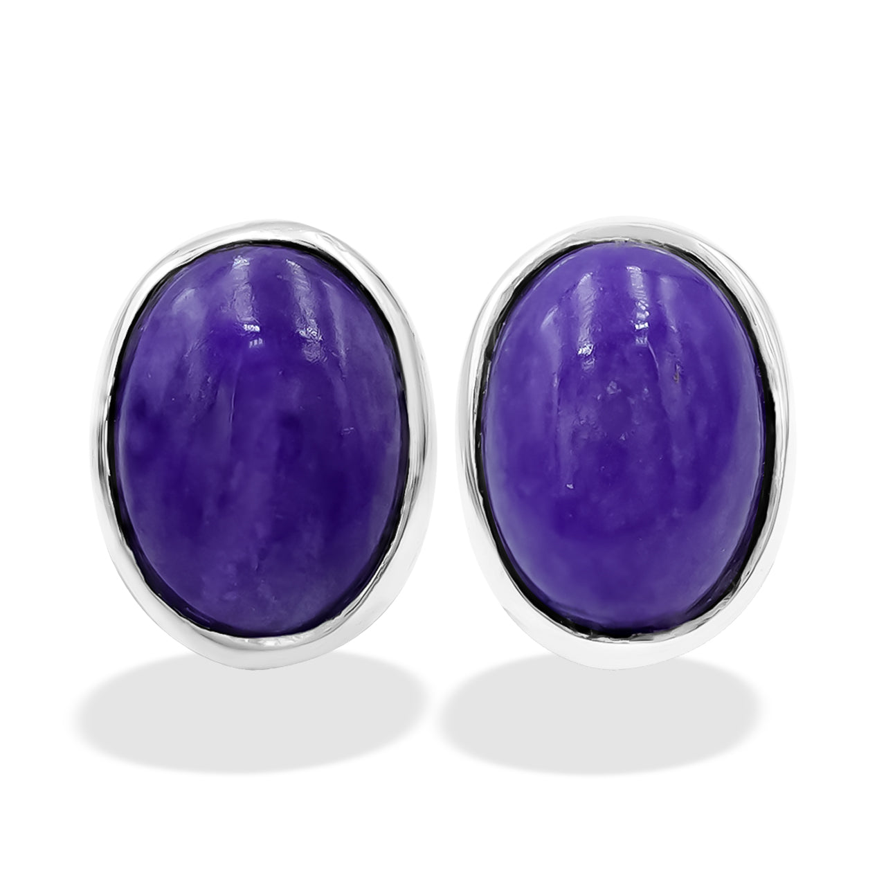 Starborn Sugilite Oval 8mm Post Style Earrings in Sterling Silver