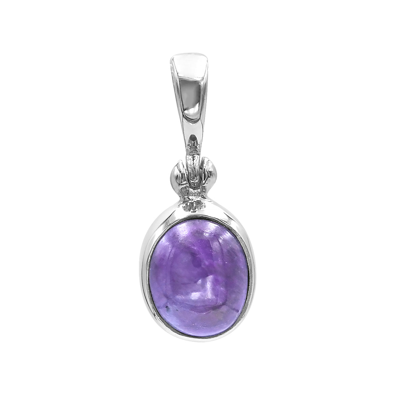 Starborn Sugilite Bezel Set Oval Pendant in Sterling Silver