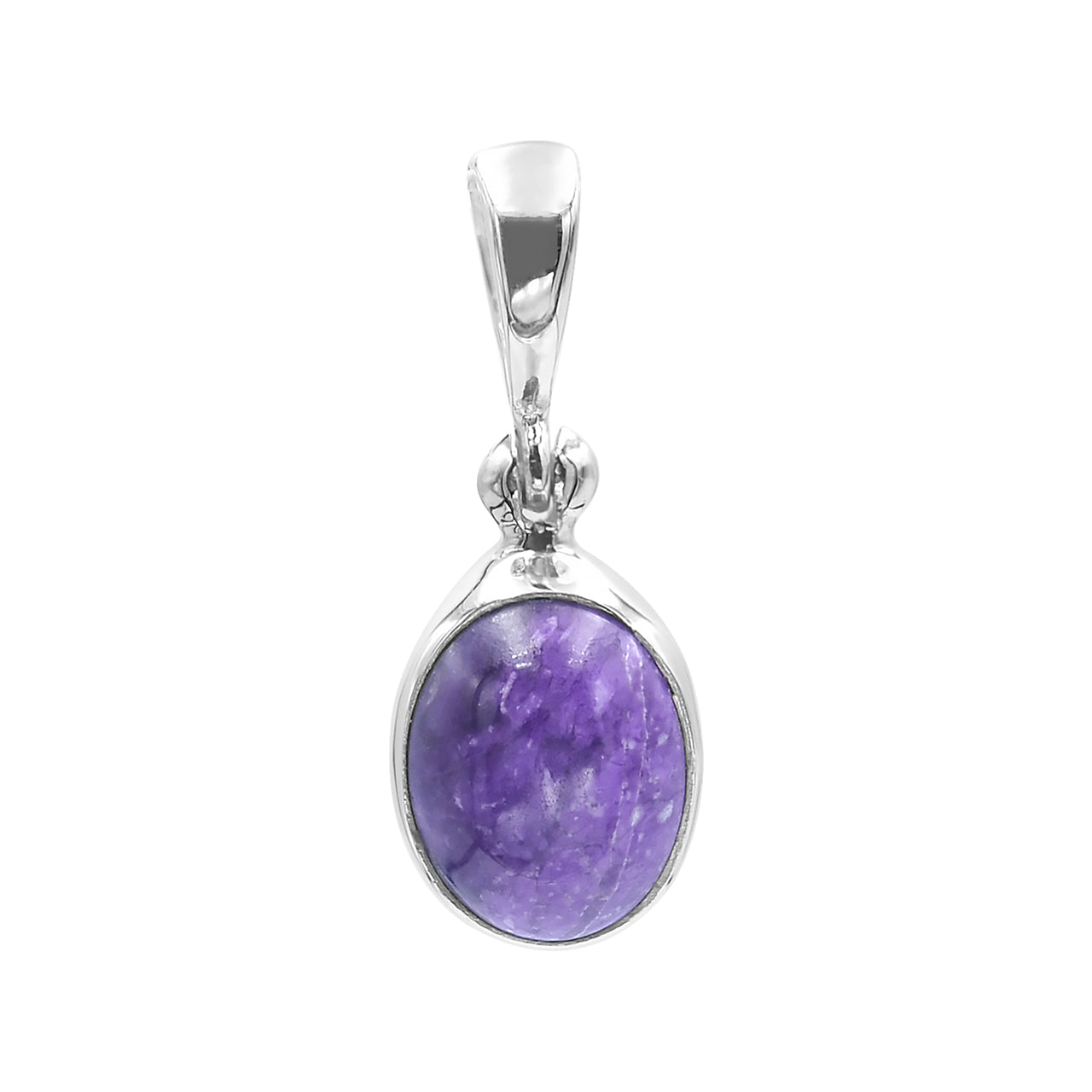 Starborn Sugilite Bezel Set Oval Pendant in Sterling Silver