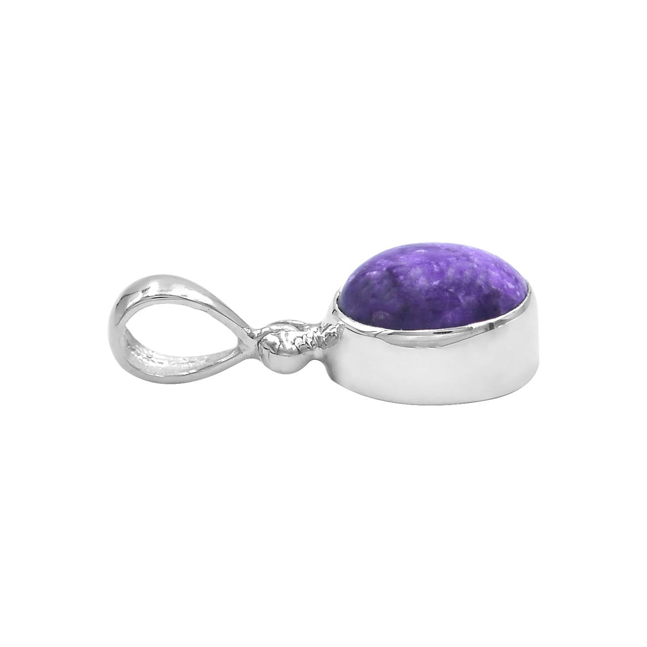 Starborn Sugilite Bezel Set Oval Pendant in Sterling Silver