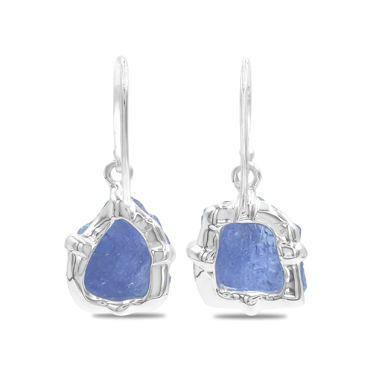 Starborn Rough Tanzanite Dangle Earrings in Sterling Silver