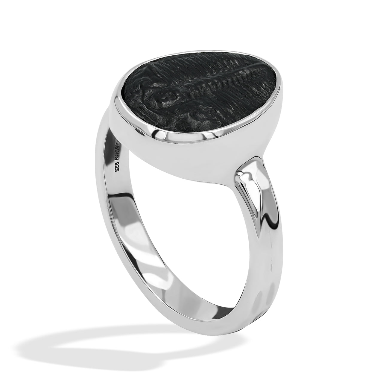 Starborn Fossilized Trilobite Ring (14–16 mm) in Sterling Silver
