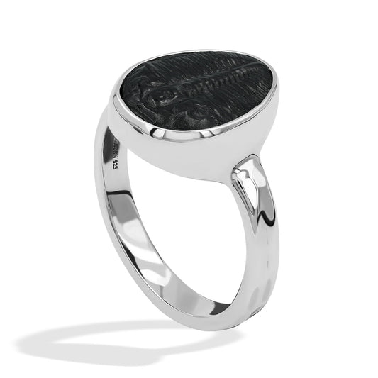 Starborn Fossilized Trilobite Ring (14–16 mm) in Sterling Silver