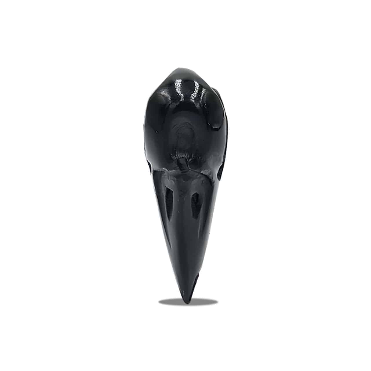 Starborn Black Tektite Hand-Carved Raven Skull 42-43mm - 1 piece