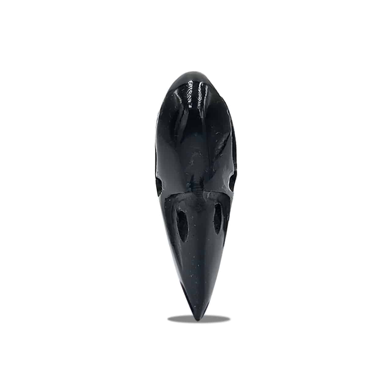 Starborn Black Tektite Hand-Carved Raven Skull 42-43mm - 1 piece