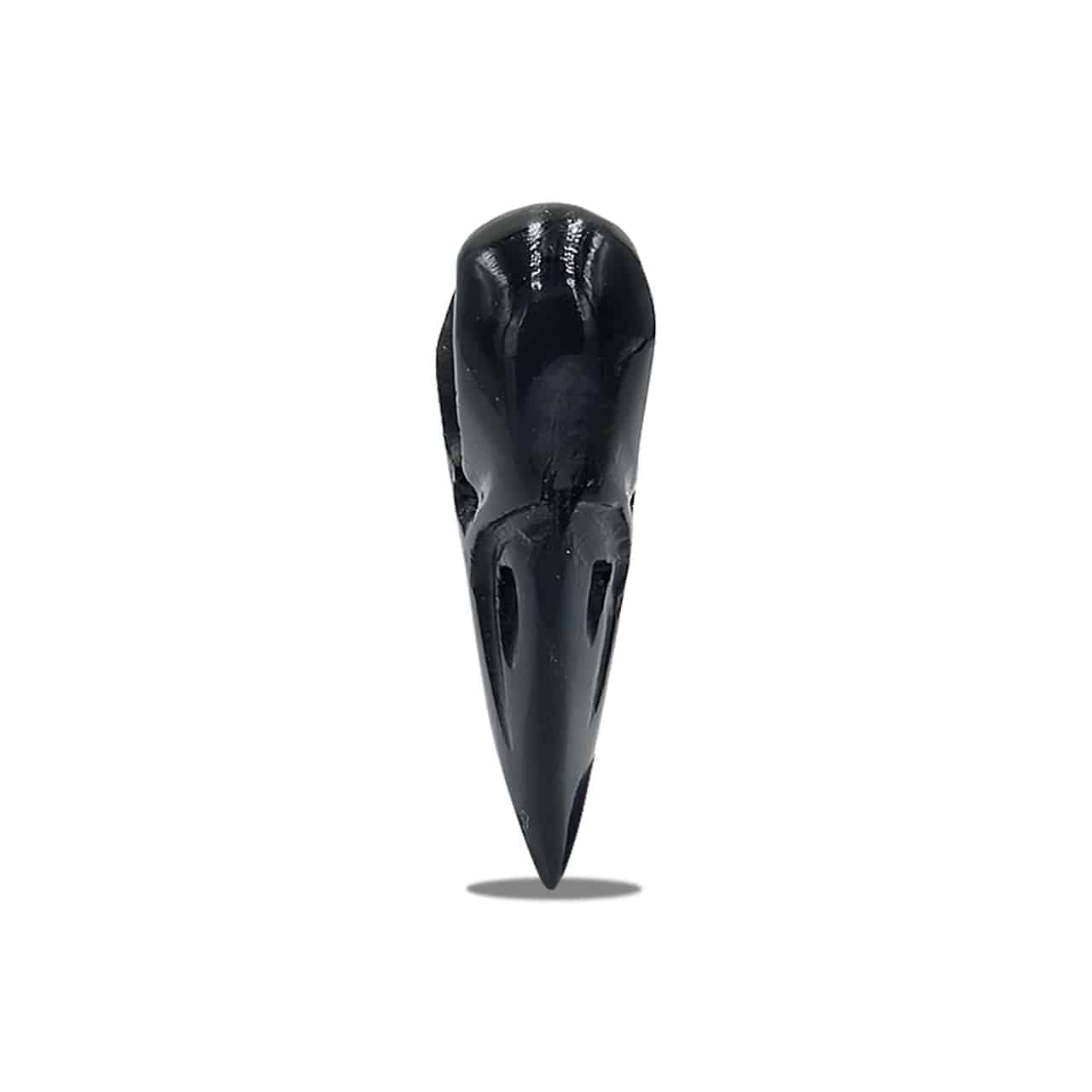 Starborn Black Tektite Hand-Carved Raven Skull 42-43mm - 1 piece