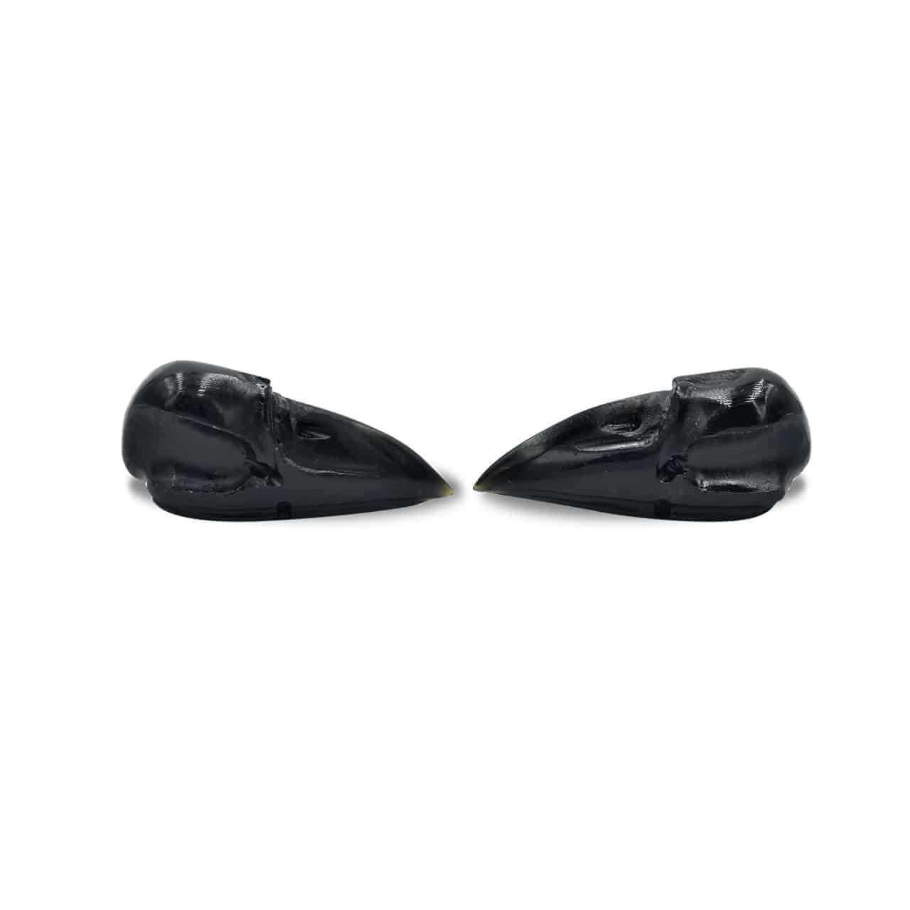 Starborn Black Tektite Hand-Carved Raven Skull 42-43mm - 1 piece