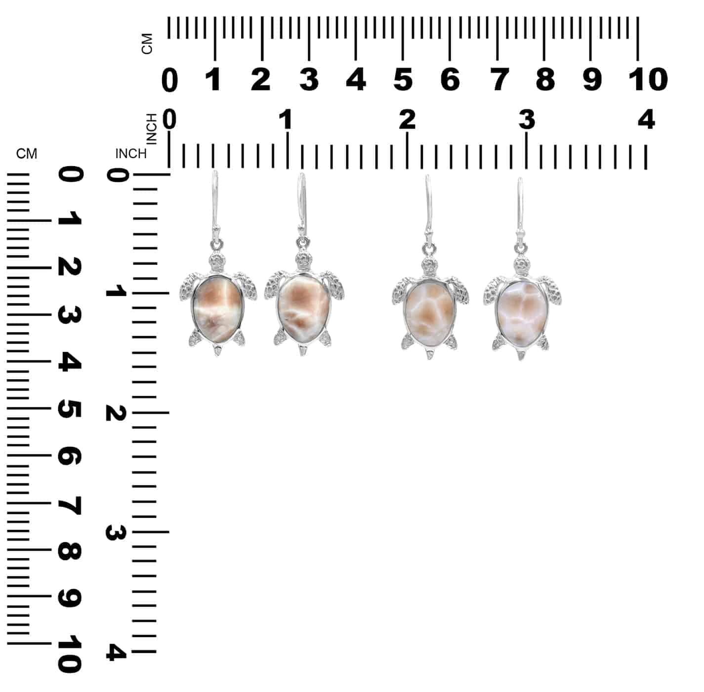 Starborn Pink Natrolite Turtle Earrings in Sterling Silver