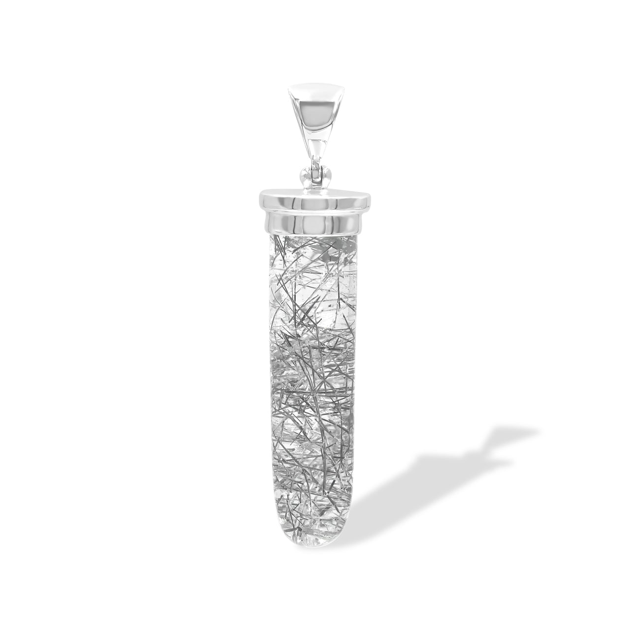 Starborn Tourmalinated Quartz Pendant in Sterling Silver
