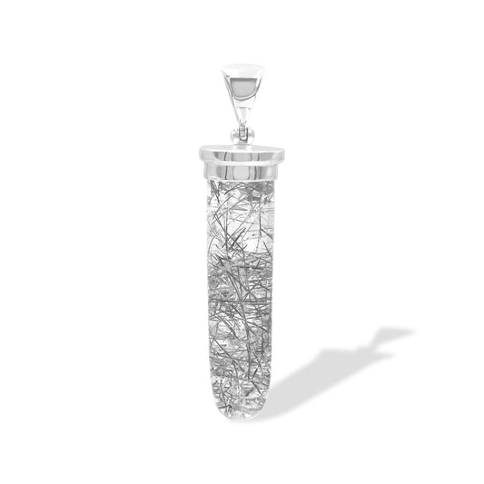 Starborn Tourmalinated Quartz Pendant in Sterling Silver