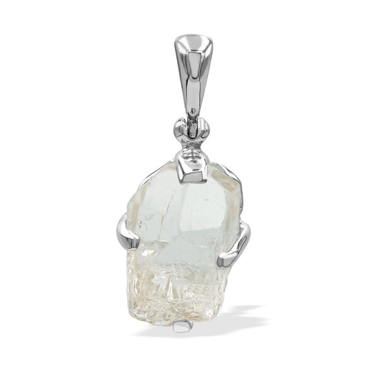 Starborn Natural Topaz Crystal Prong Set Pendant in Sterling Silver