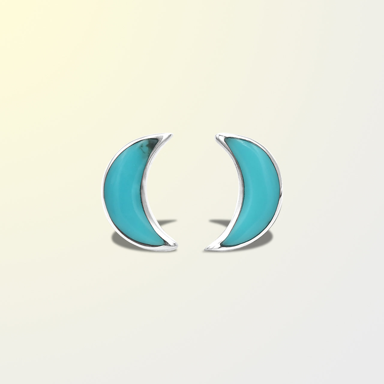 Starborn Gemstone Crescent Moon Post Style Earrings in Sterling Silver