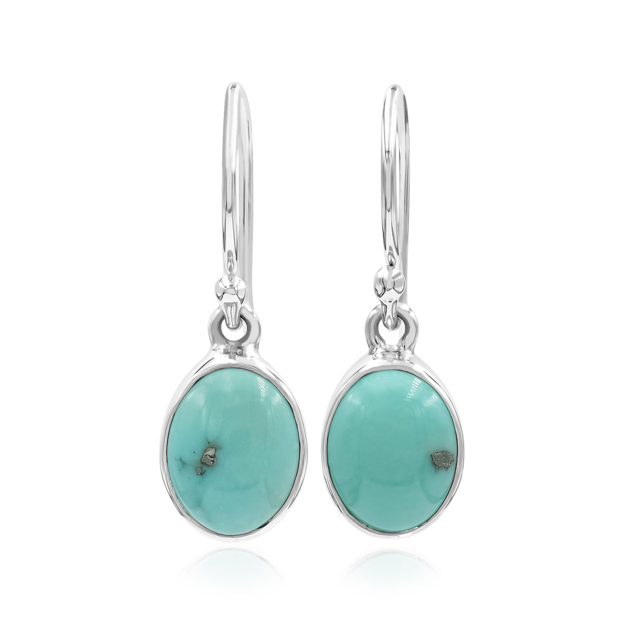 Starborn Campitos Turquoise Oval Cabochon Earrings in Sterling Silver