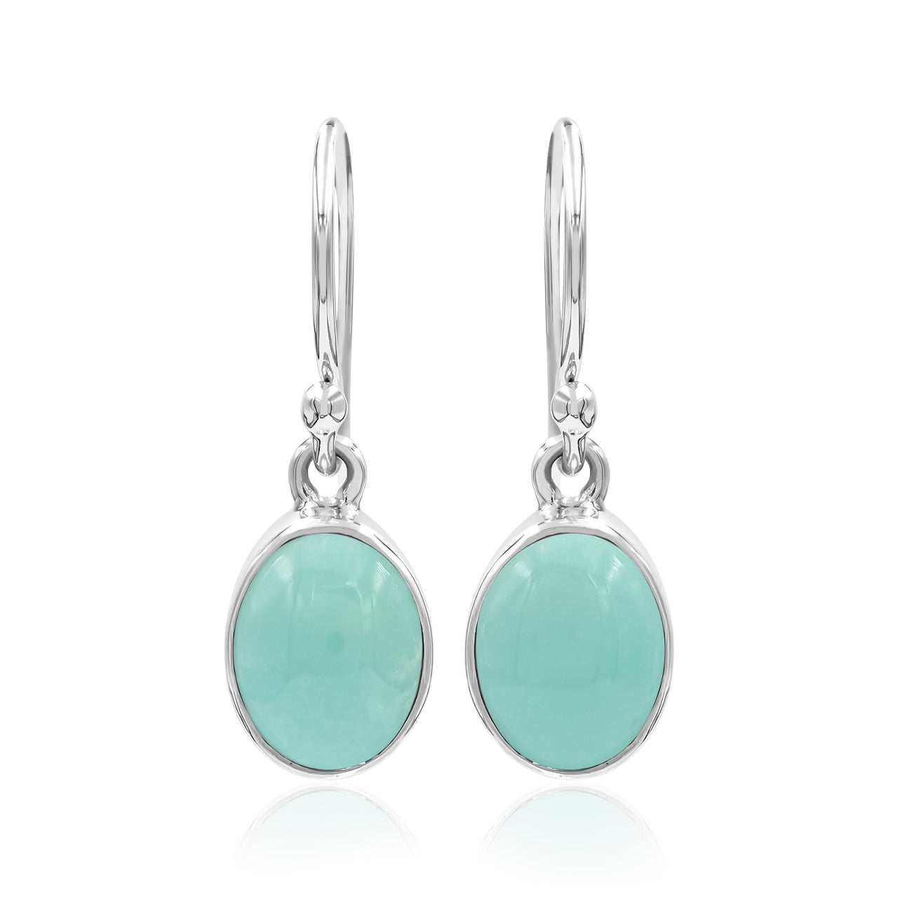 Starborn Campitos Turquoise Oval Cabochon Earrings in Sterling Silver