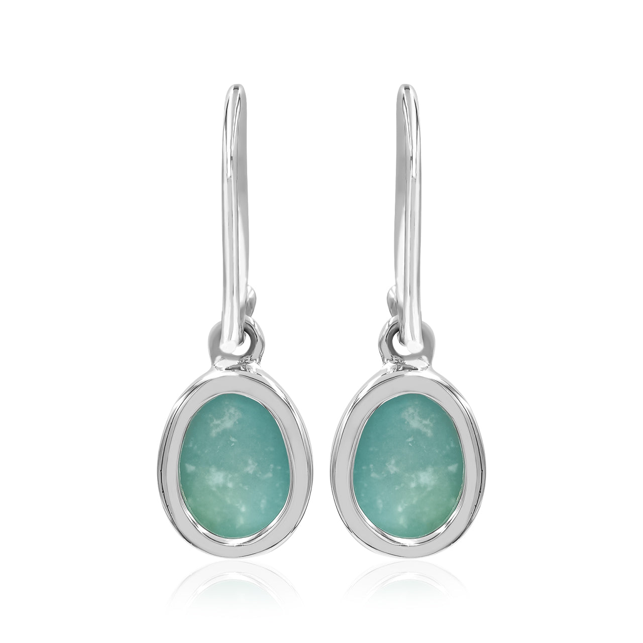 Starborn Campitos Turquoise Oval Cabochon Earrings in Sterling Silver
