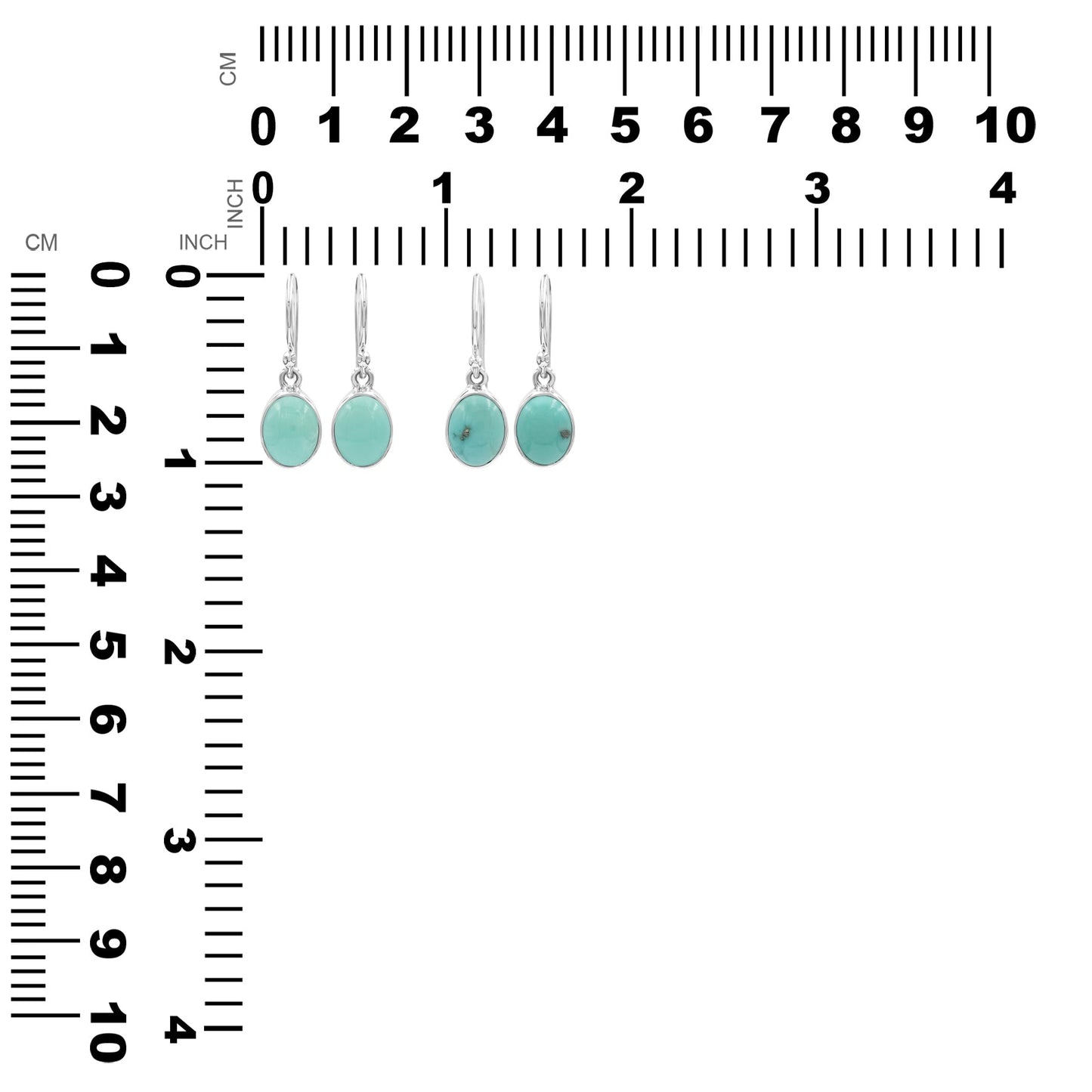 Starborn Campitos Turquoise Oval Cabochon Earrings in Sterling Silver