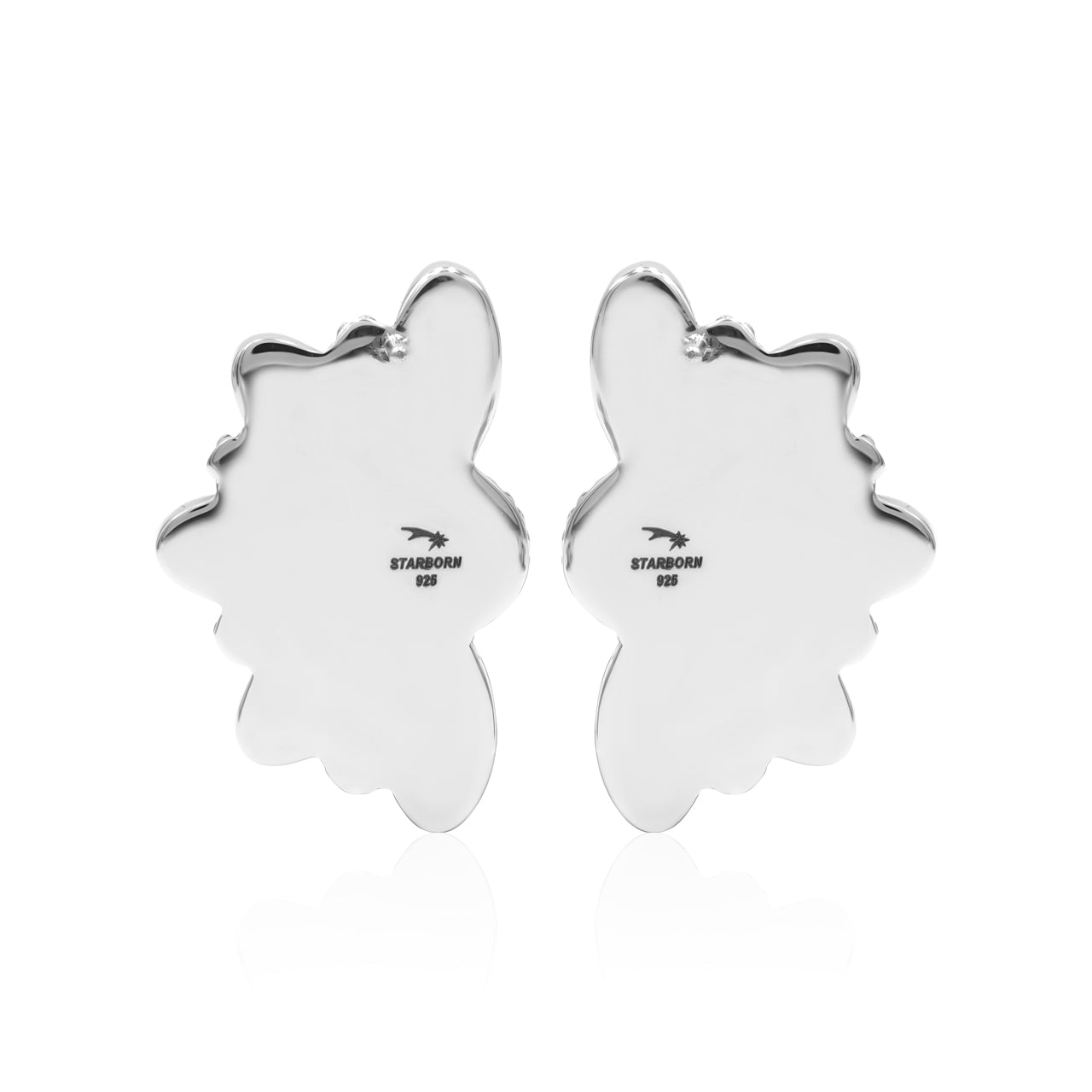 Starborn Campitos Turquoise Half Flower Post Earrings in Sterling Silver