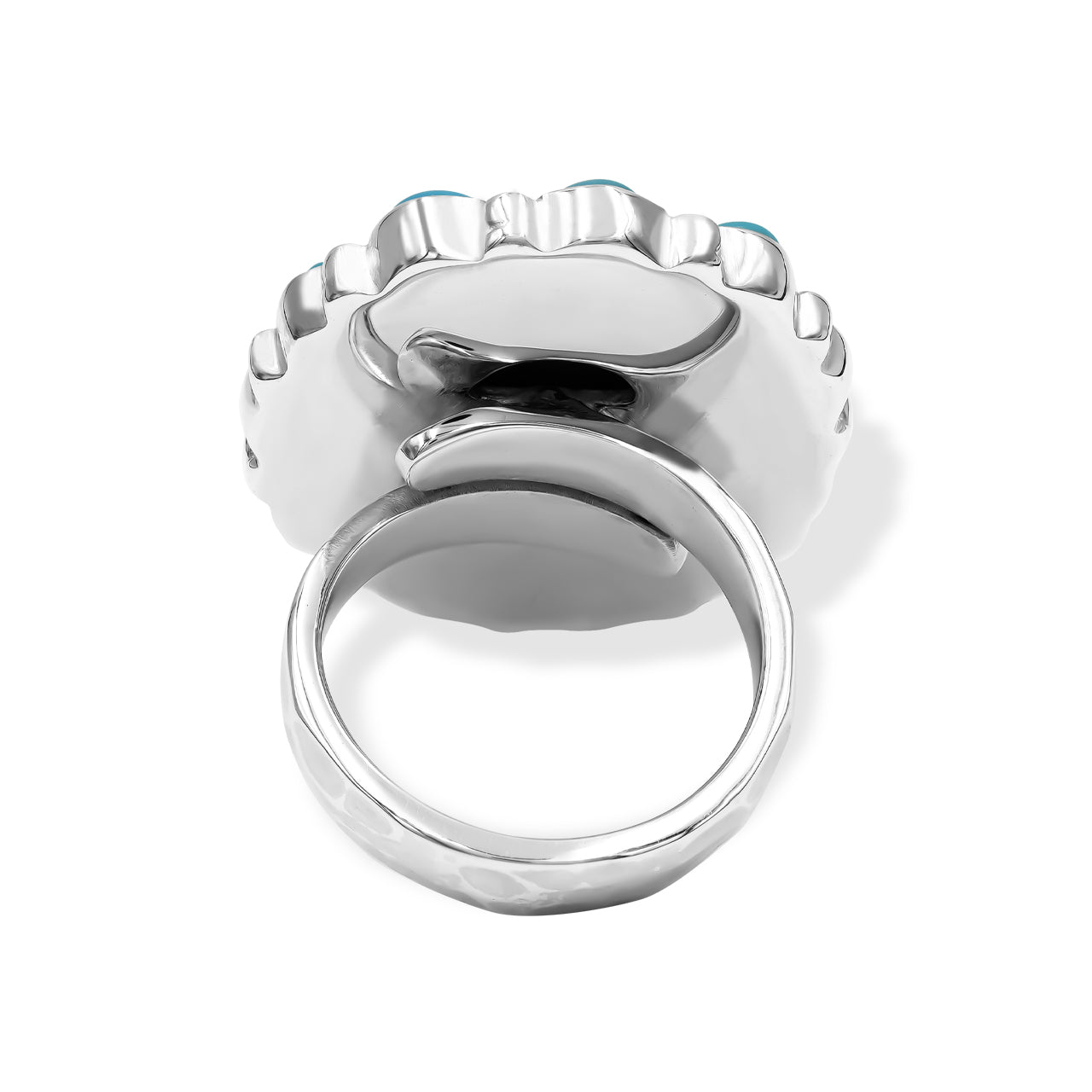 Starborn Kingman Turquoise and Round Campitos Turquoise Ring in Sterling Silver