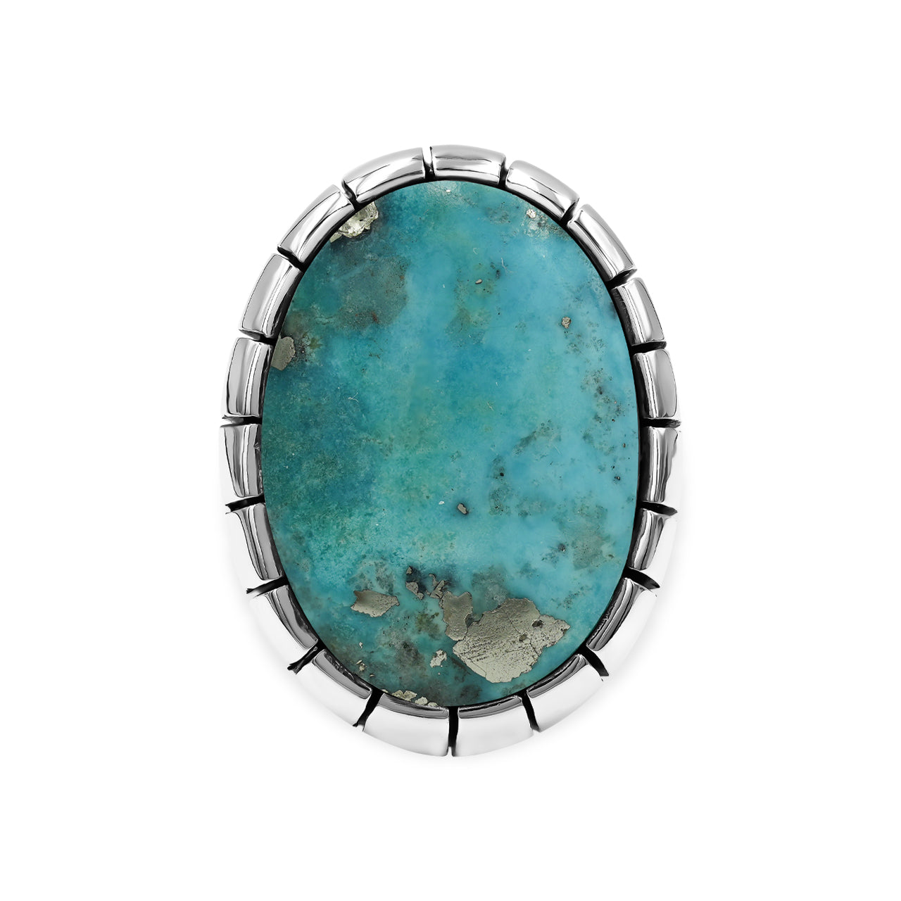 Starborn Persian Turquoise Striped bezel Ring in Sterling Silver